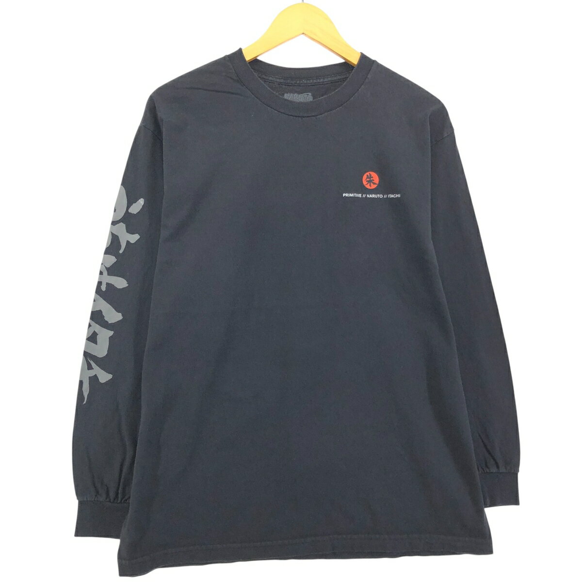 古着 NARUTO SHIPPUDEN ナルト疾風伝 うちはイタチ アニメ キャラクタープリントロングTシャツ ロンT メンズL相当 /eaa579032 【中古】 【250830】 【ss2601_10】
