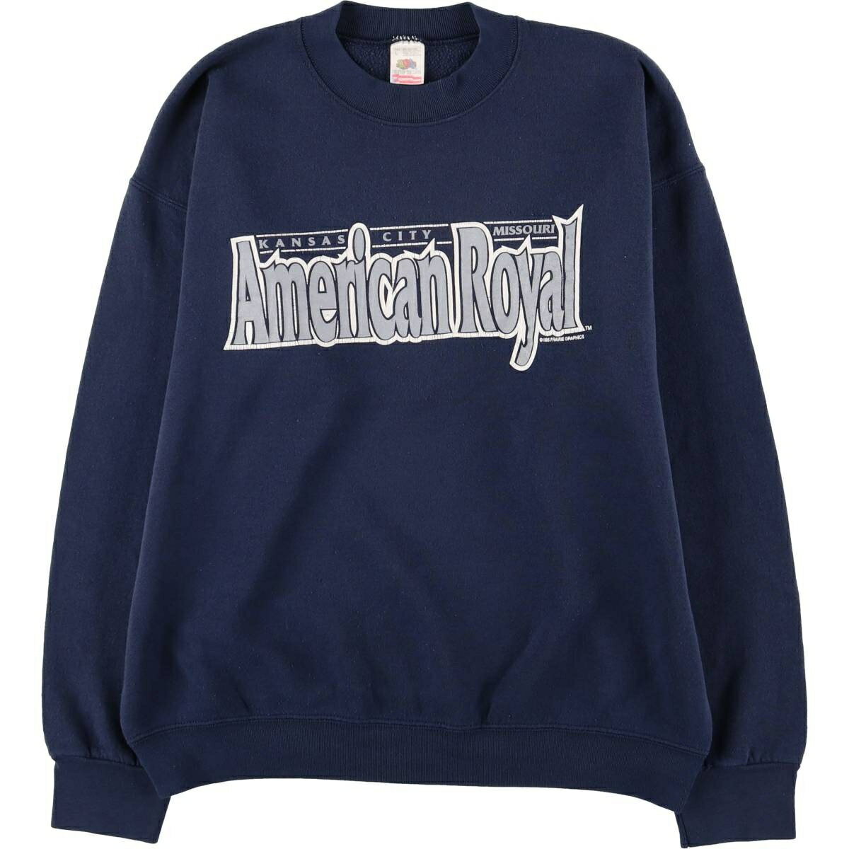 古着 90'S フルーツオブザルーム FRUIT OF THE LOOM American Royal プリントスウェットシャツ トレーナー USA製 メンズL相当 ヴィンテージ /eaa579271 【中古】 【250914】 【SS2603_10】