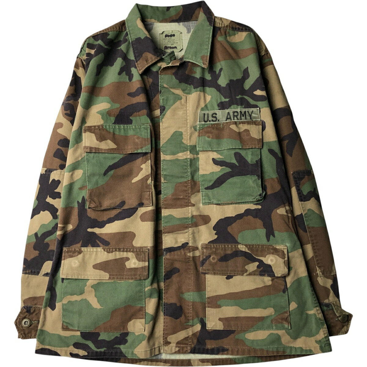 Military Jacket - 古着 90'S 米軍実品 迷彩柄 ウッドランドカモ B.D.U ミリタリージャケット USA製 MEDIUM-SHORT メンズM相当 ヴィンテージ /eaa579890 【中古】 【250914】 【NH-2508】 【SS2603_10】 カーキ系 春秋冬