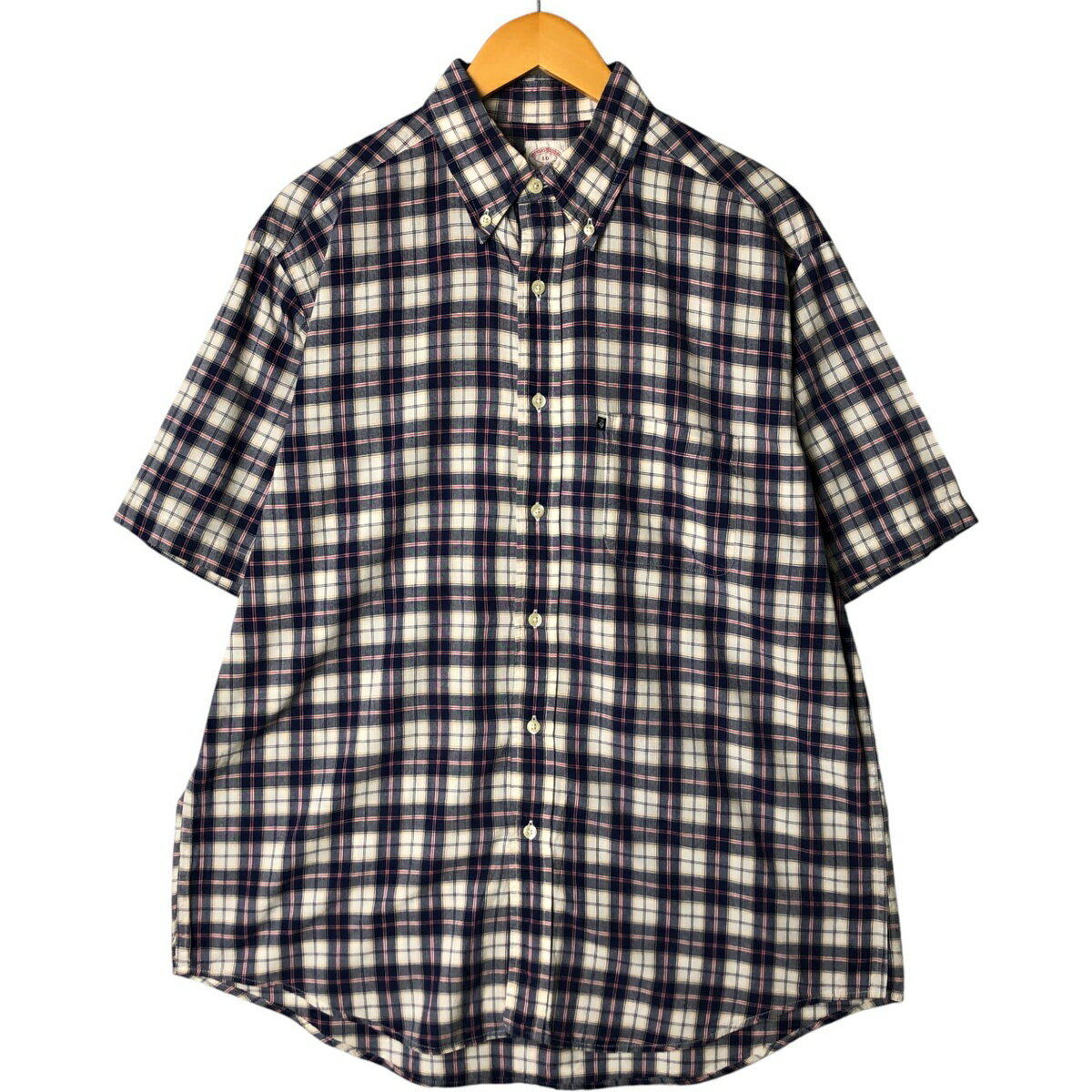 乐天商城 - 古着 ブルックスブラザーズ Brooks Brothers 346 半袖 ボタンダウン チェックシャツ メンズL相当 /eaa580279 【中古】 【250825】 【SS2606_30