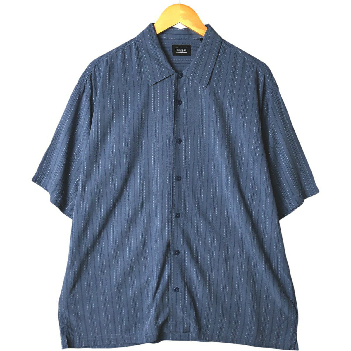 Rakuten - 古着 ハガー HAGGAR マルチストライプ 半袖 レーヨンシャツ ボックスシャツ メンズL相当 /eaa580283 【中古】 【250828】 【SS2606_30