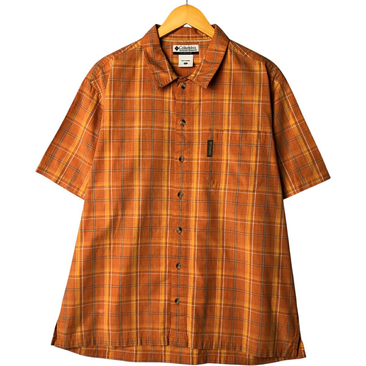 古着 00'S コロンビア Columbia 半袖 コットン チェックシャツ ボックスシャツ メンズL相当 /eaa580298 【中古】 【250825】