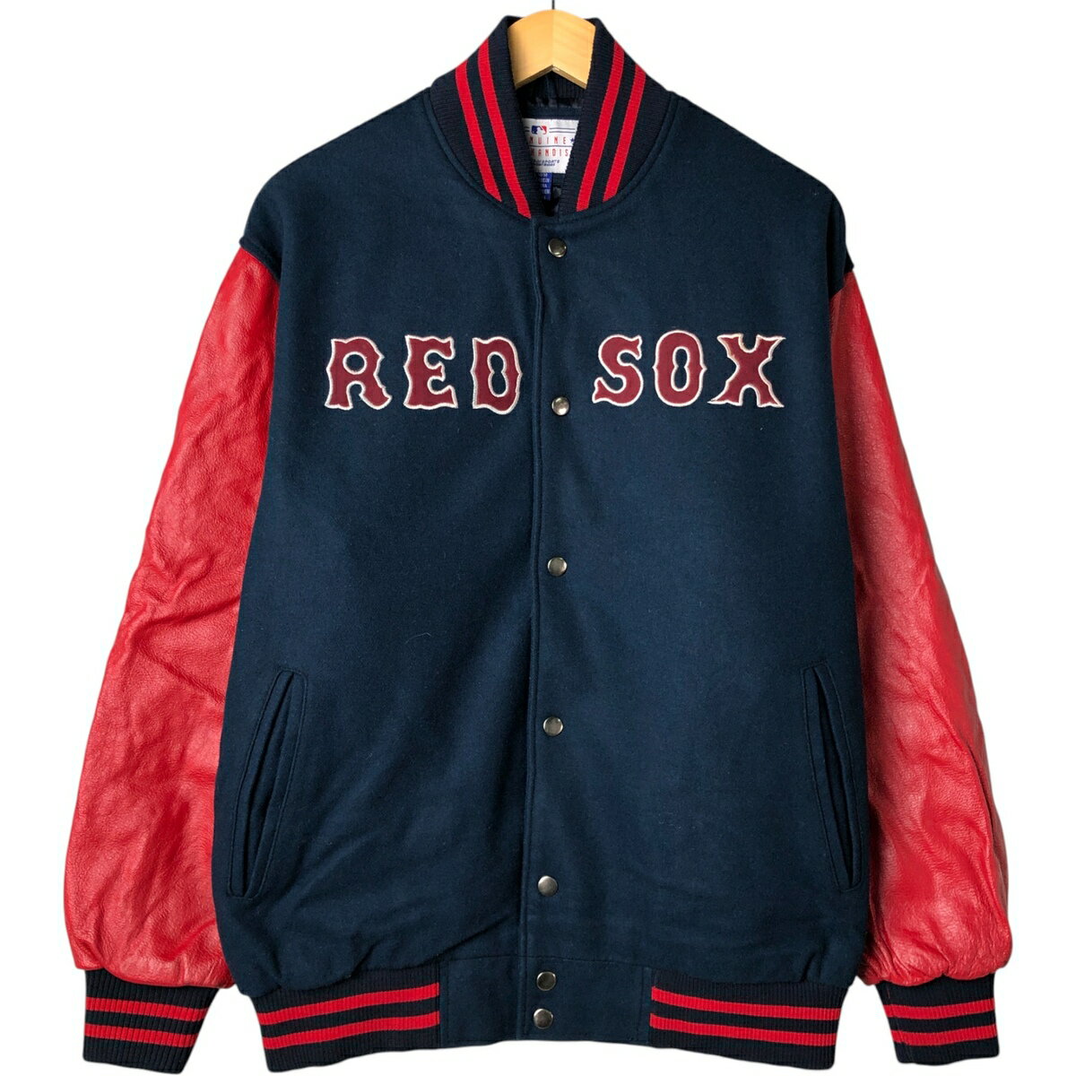 古着 G-III SPORTS MLB BOSTON RED SOX ボストンレッドソックス 中綿入り 袖革ウールボタンスタジャン バーシティジャケット メンズM相当 /eaa580500 【中古】 【250920】