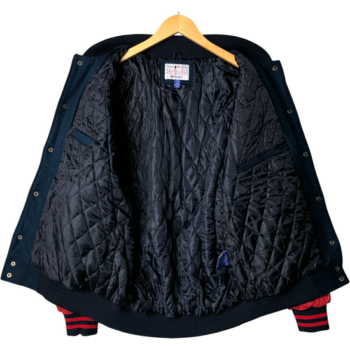 古着 G-III SPORTS MLB BOSTON RED SOX ボストンレッドソックス 中綿入り 袖革ウールボタンスタジャン バーシティジャケット メンズM相当 /eaa580500 【中古】 【250920】