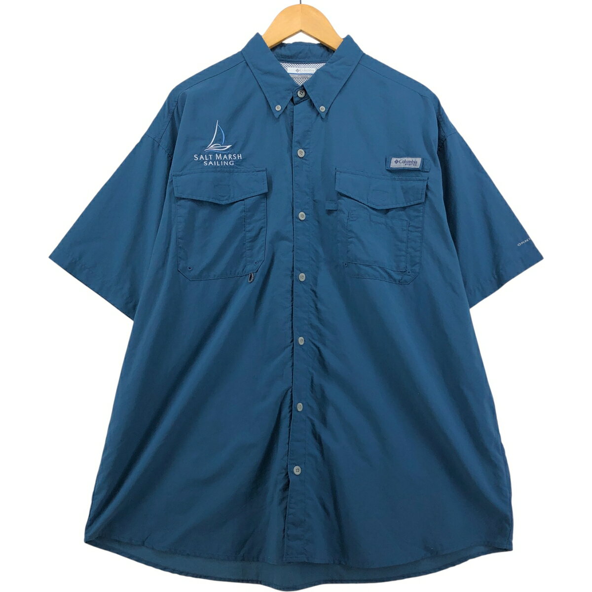 古着 コロンビア Columbia PFG OMNI-SHADE オム二シェイド ボタンダウン 半袖 フィッシングシャツ メンズXL相当 /eaa580754 【中古】 ..