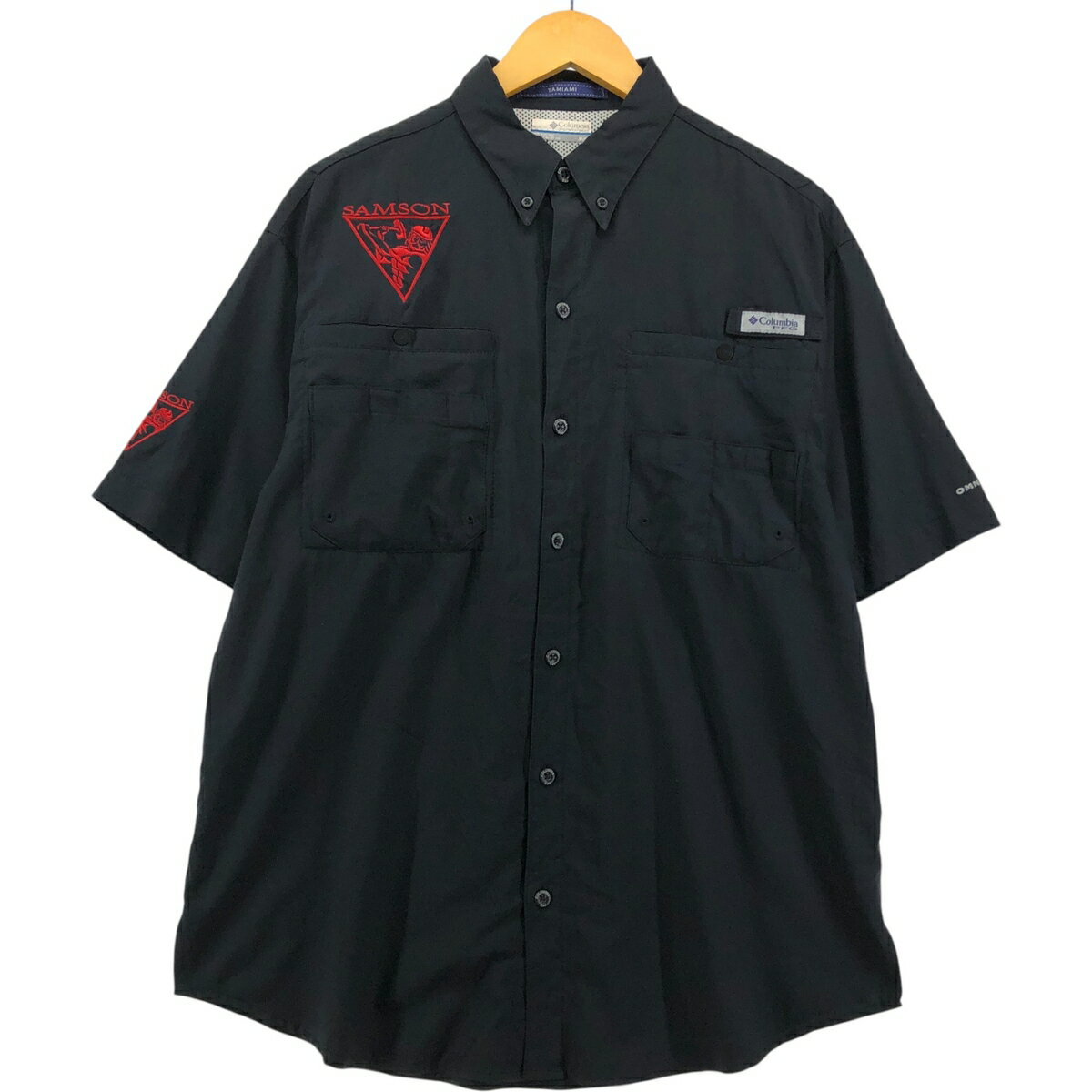 古着 コロンビア Columbia PFG TAMIAMI OMNI-SHADE オムニシェイド リップストップ ボタンダウン 半袖 フィッシングシャツ メンズM相当 /eaa580757 【中古】 【250906】
