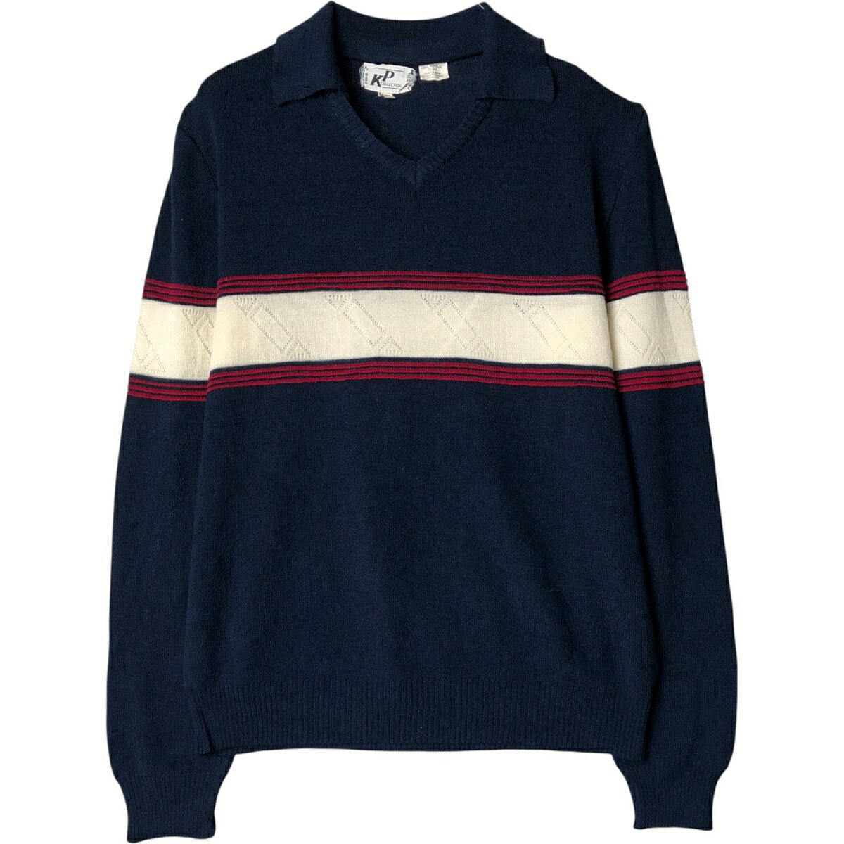 古着 KP COLLECTION Vネック アクリルニットセーター メンズXL相当 ヴィンテージ /eaa580809 【中古】 【250906】 【NH-2508】 【ss2601_10】
