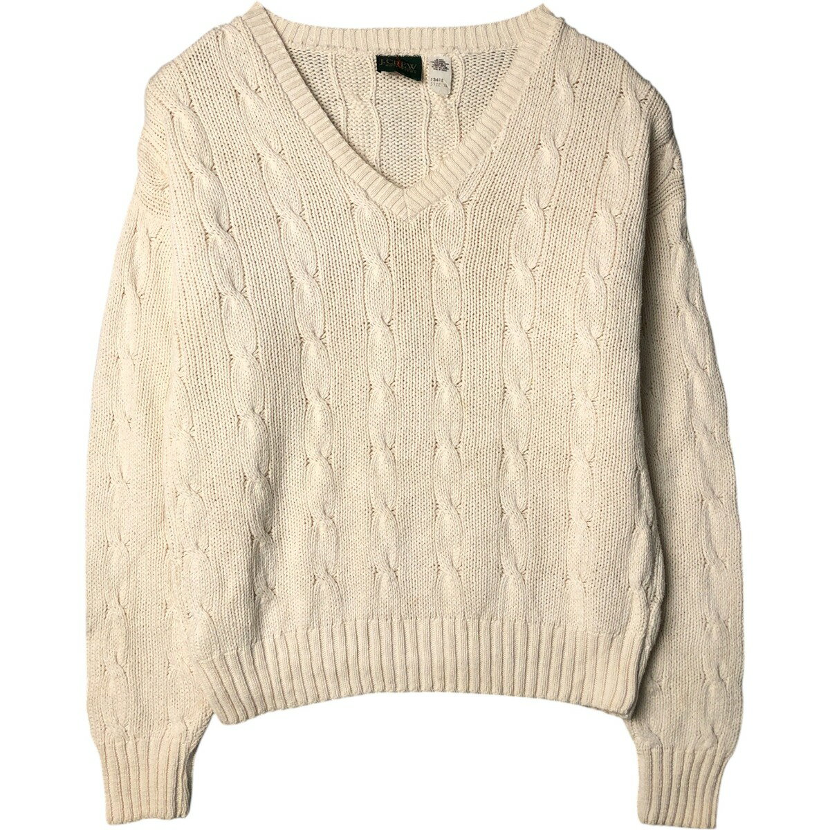 Rakuten - 古着 90'S ジェイクルー J.Crew ケーブル編み Vネック コットンニットセーター USA製 メンズXL相当 ヴィンテージ /eaa580841 【中古】 【250915】 【NH-2508】 【SS2603_10】