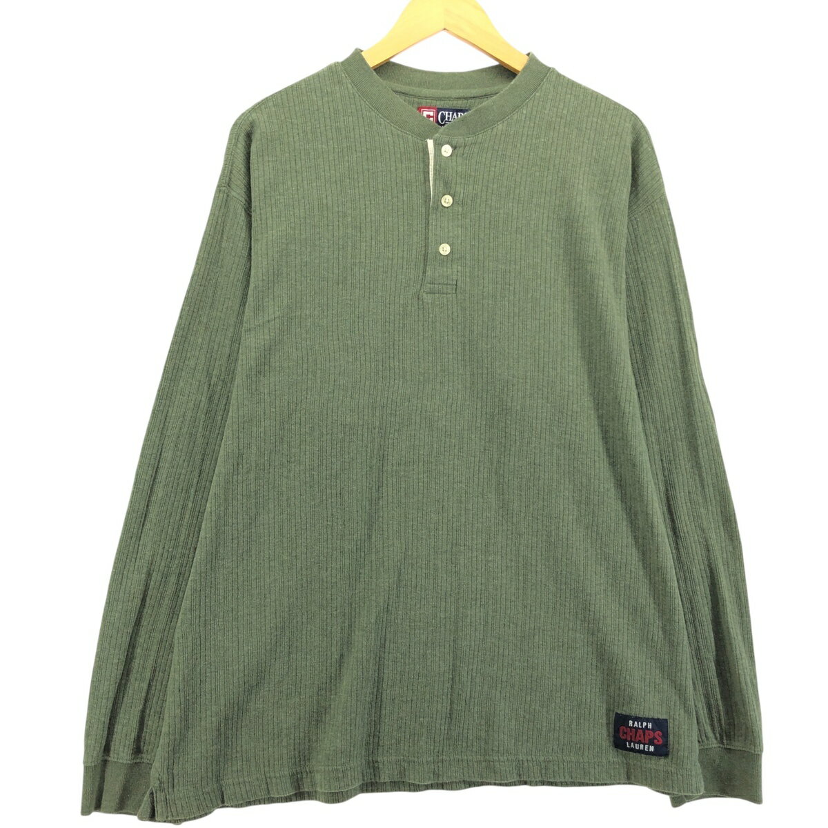 ローレン ラルフローレン ショールカラー 長袖 Tシャツ レディース M / 古着 7分袖 ヘンリーネック カットソー ストレッチ ワンポイント 黒 Ralph Lauren - ローレン ラルフローレン ショールカラー 長袖 Tシャツ
