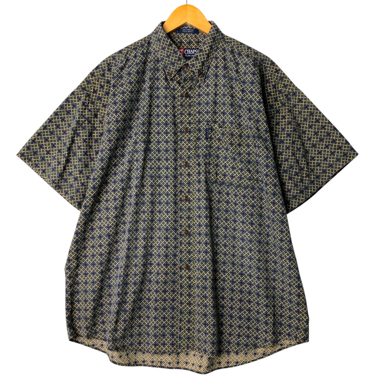 古着 ラルフローレン Ralph Lauren CHAPS チャップス 総柄 半袖 ボタンダウンシャツ メンズXL相当 /eaa581025 【中古】 【250923】