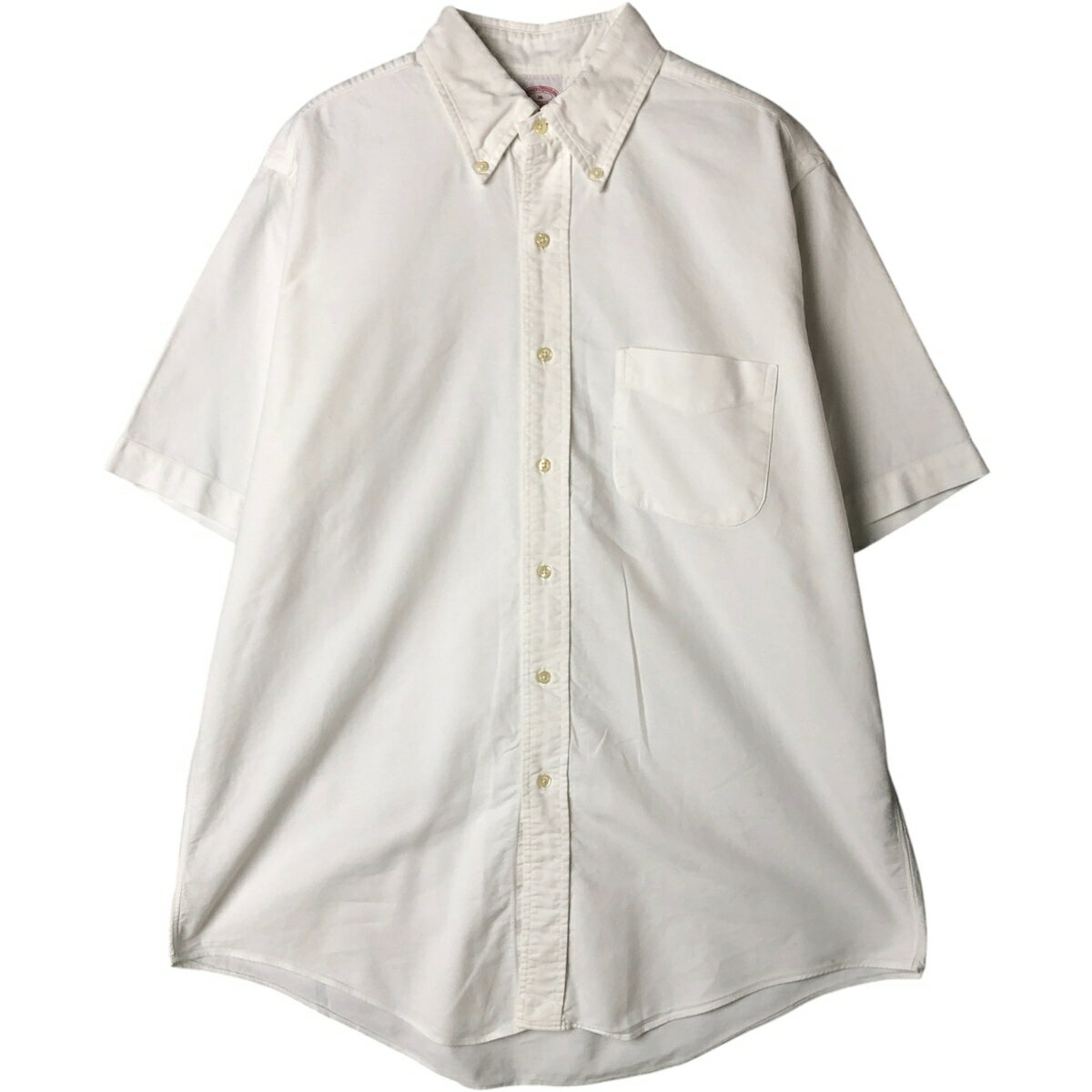 樂天商城 - 古着 90'S ブルックスブラザーズ Brooks Brothers Est.1818 半袖 ボタンダウンシャツ USA製 メンズL相当 ヴィンテージ /eaa581359 【中古】 【250915】 【NH-2508】 ホワイト系 春夏