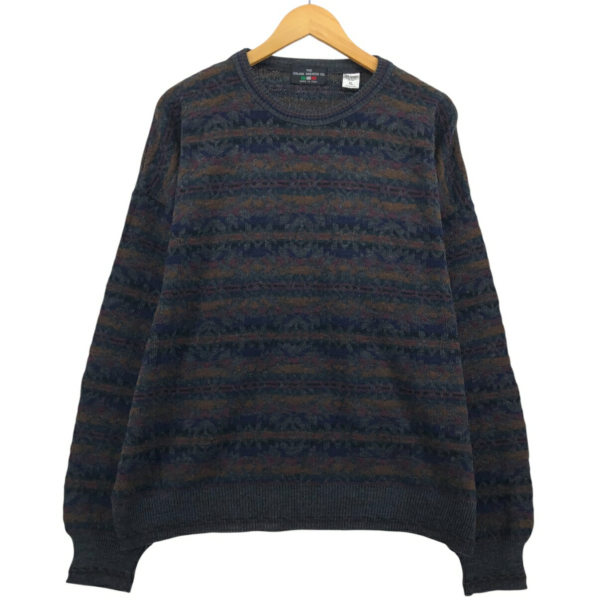 乐天商城 - 古着 THE ITALIAN SWEATER 総柄 アクリルニットセーター イタリア製 メンズXL相当 /eaa582074 【中古】 【250913】 【SS2606_30