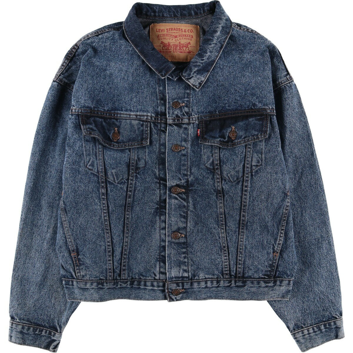 古着 90'S リーバイス Levi's 70598-4865 ケミカルウォッシュ デニムジャケット Gジャン メンズL相当 ヴィンテージ /eaa582560 【中古】 【250922】 【SS2603_10】 ブルー系 春秋冬