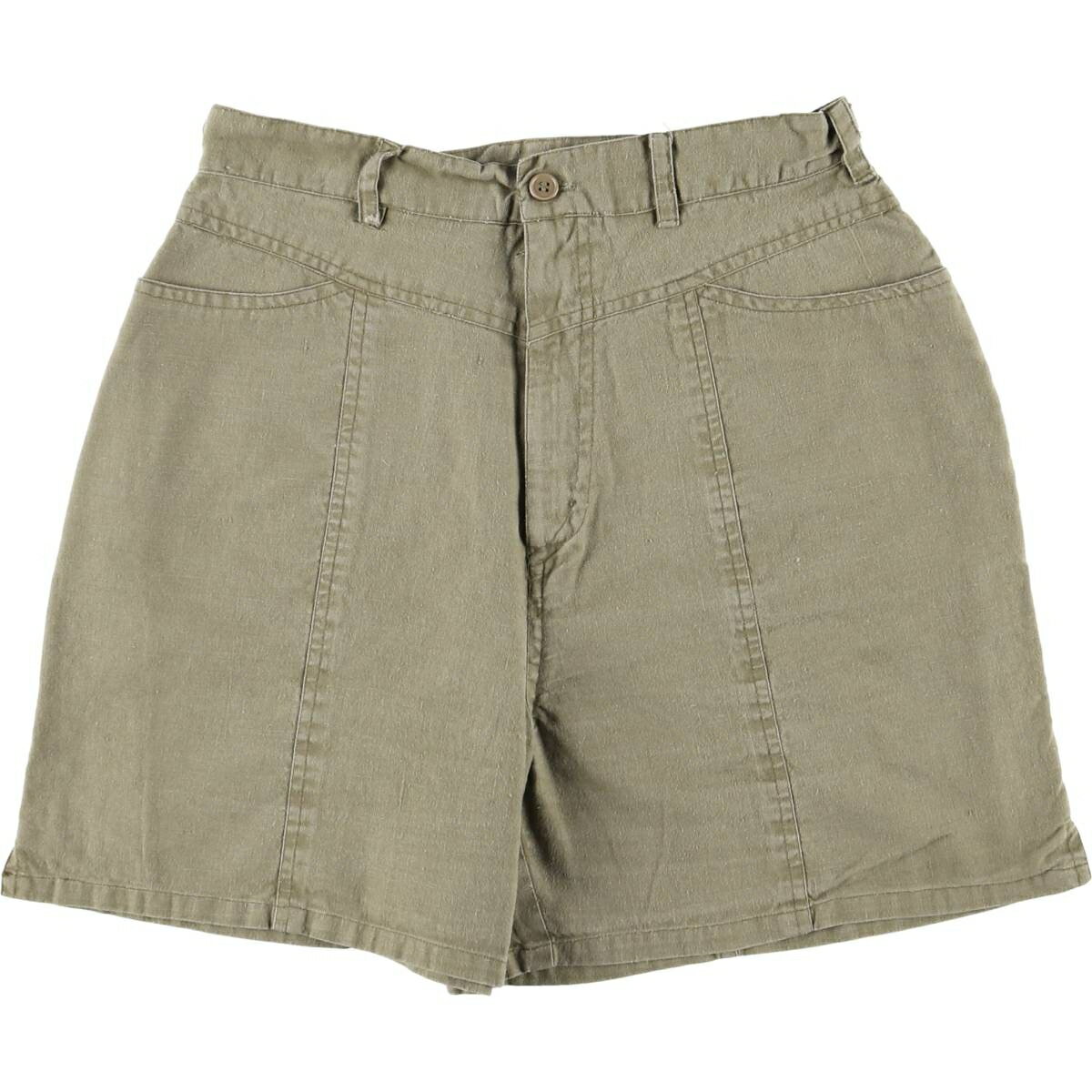 Linen, Hemp - 古着 DEB コットンショーツ ショートパンツ レディースL相当 /eaa582765 【中古】 【250914】 【Elulu/エルル】 カーキ系 春夏秋