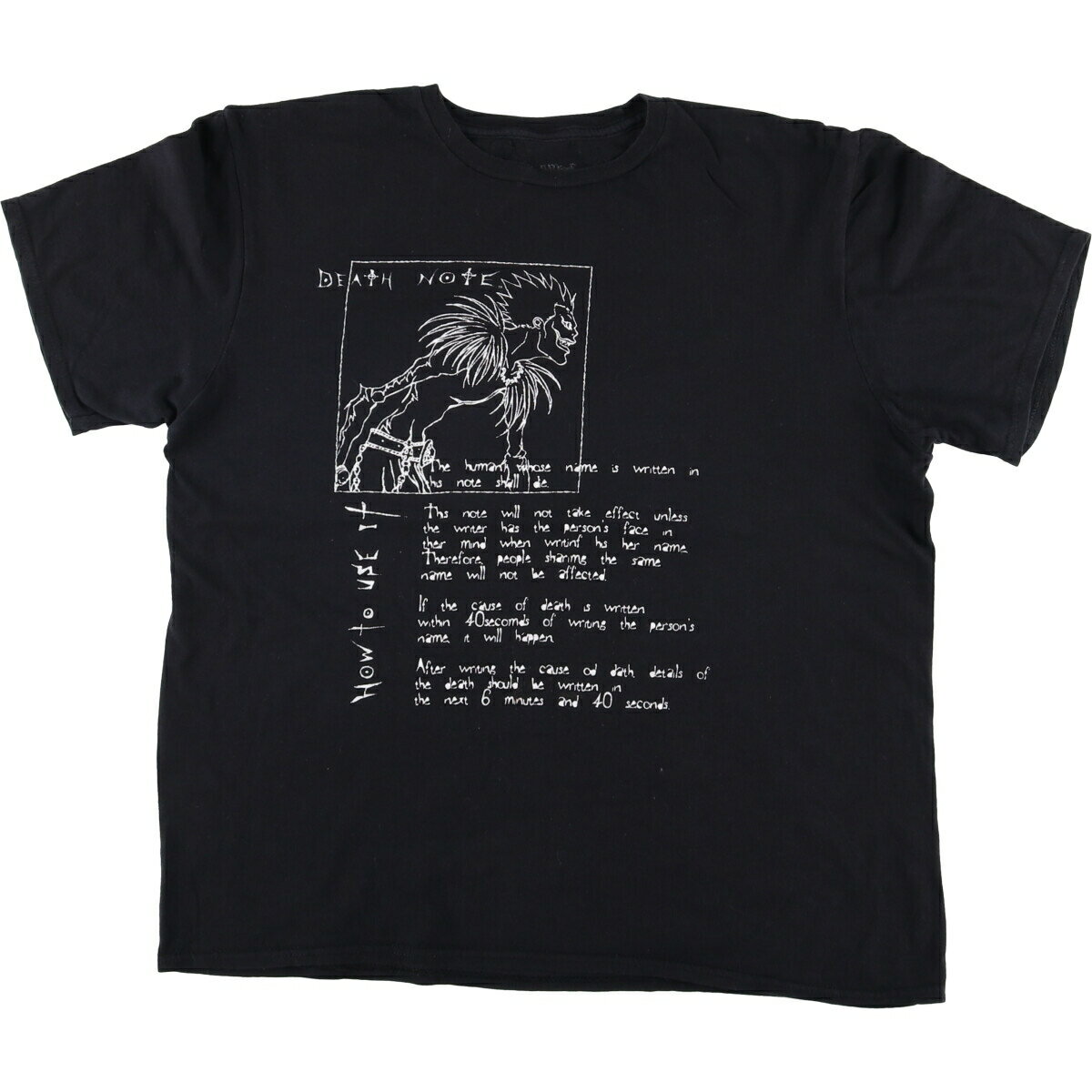 古着 DEATH NOTE デスノート リューク アニメ キャラクタープリントTシャツ メンズL相当 /eaa582971 【中古】 【250914】