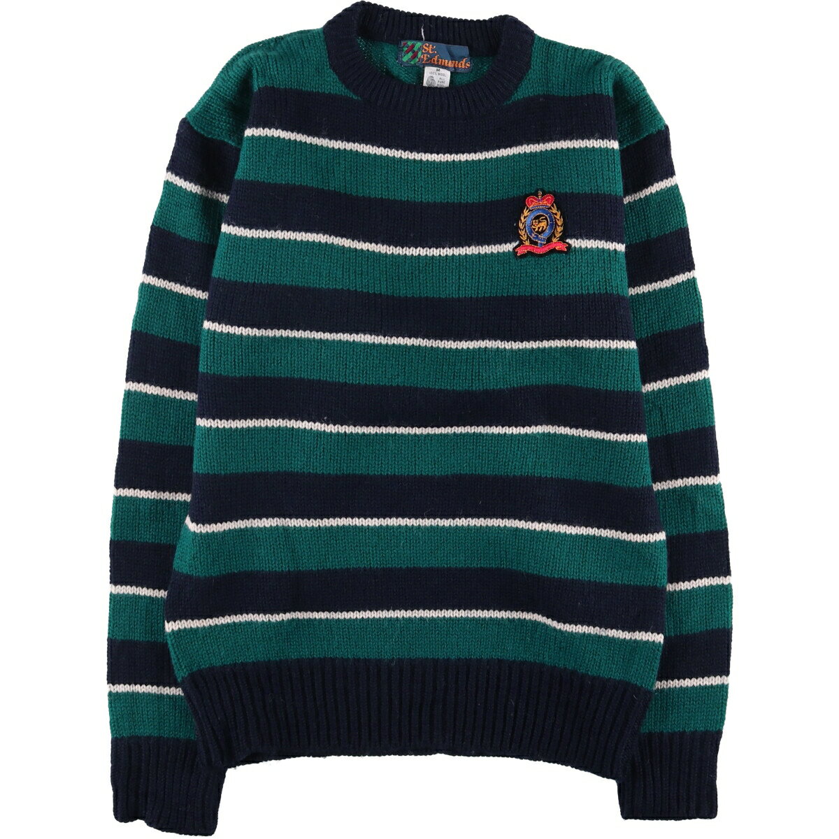 古着 St.Edmonds マルチボーダー ウールニットセーター メンズM相当 /eaa583076 【中古】 【250915】