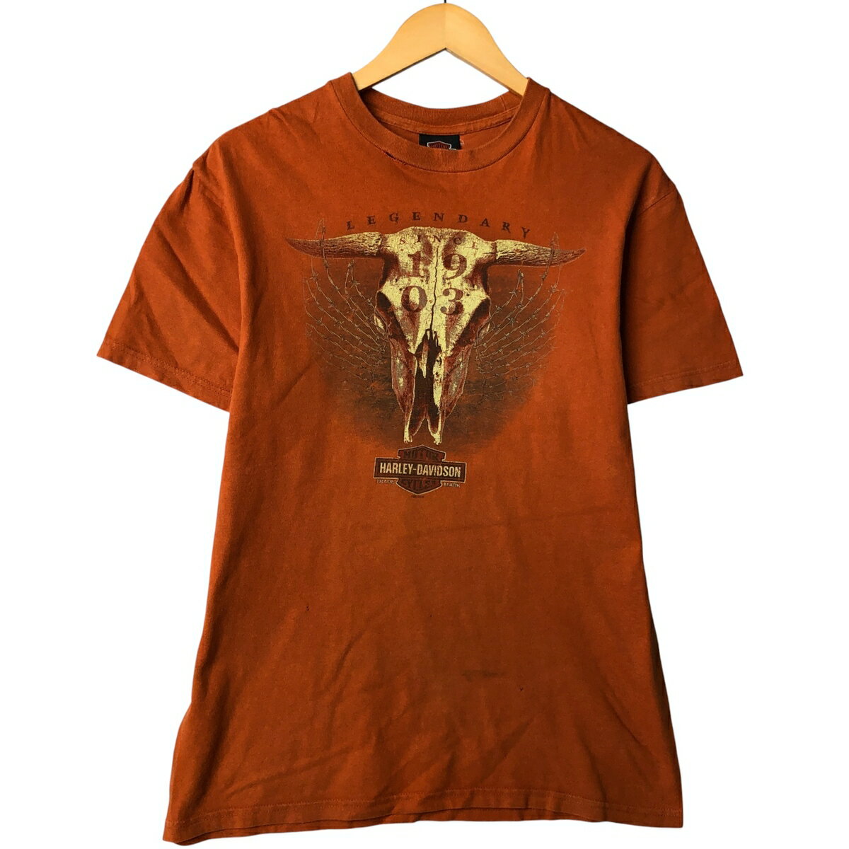 Rakuten - 古着 ハーレーダビッドソン Harley-Davidson モーターサイクル バイクTシャツ メンズM相当 /eaa583287 【中古】 【250929】 オレンジ系 春夏秋 【SS2606_30】
