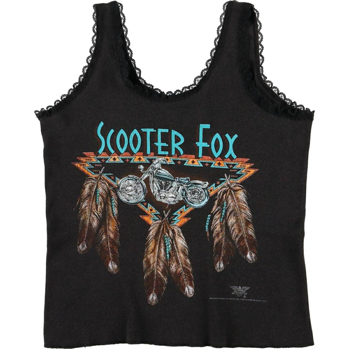 Dot, Polkadot - 古着 90'S CMJ SCOOTER FOX 鷲柄 イーグル柄 星条旗柄 タンクトップ USA製 レディースM相当 ヴィンテージ /eaa583587 【中古】 【250928】 【Elulu/エルル】 ブラック系 春夏