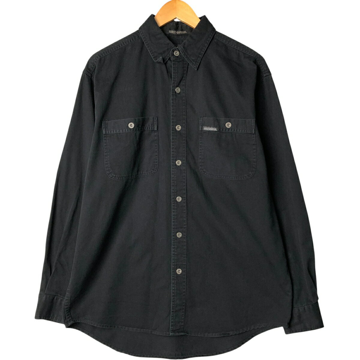 Rakuten - 古着 ハーレーダビッドソン Harley-Davidson 鷲柄 イーグル柄 長袖 隠しボタンダウン ワークシャツ メンズM相当 /eaa583730 【中古】 【250918】 【SS2603_10】