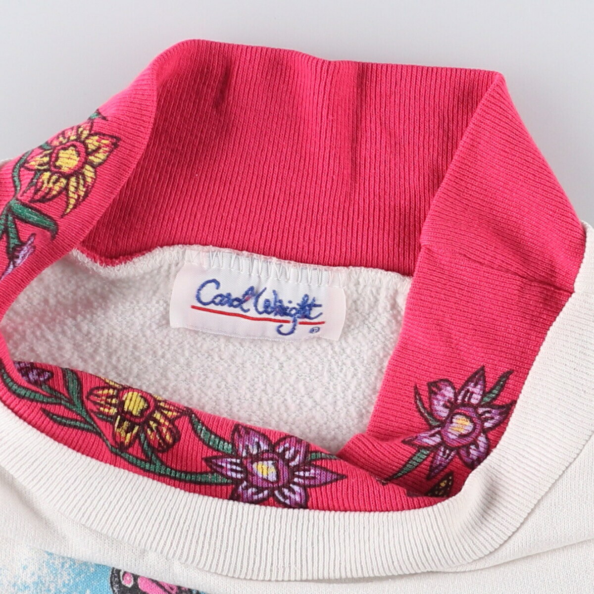 古着 CAROL WRIGHT 花柄 蝶柄 ラインストーン付き モックネック アニマル スウェットシャツ トレーナー レディースXL相当 /eaa583958 【中古】 【250921】 【Elulu/エルル】