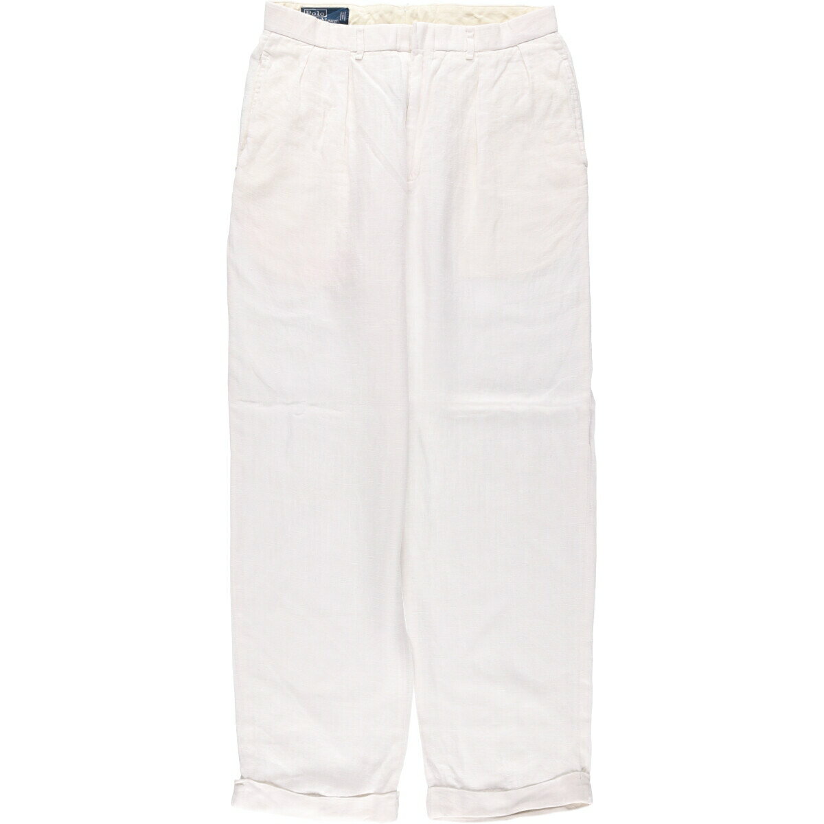 古着 ラルフローレン Ralph Lauren POLO by Ralph Lauren ツータック リネンパンツ スラックス メンズw35相当 /eaa584162 【中古】 【251007】