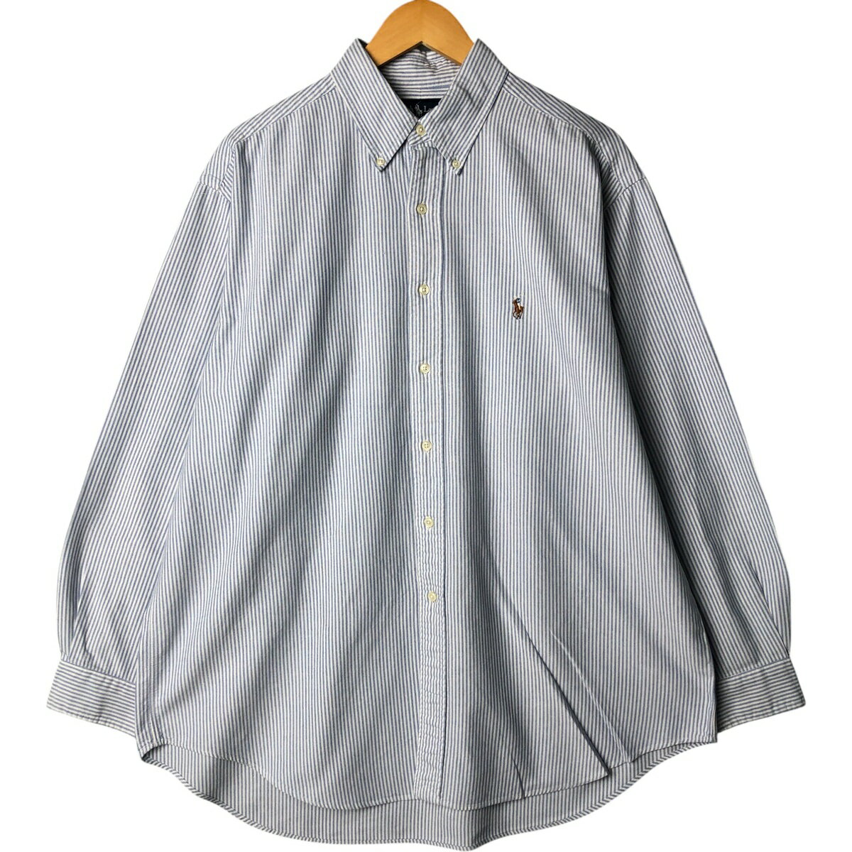 樂天商城 - 古着 ラルフローレン Ralph Lauren YARMOUTH 長袖 ボタンダウンストライプシャツ メンズXL相当 /eaa584208 【中古】 【250920】