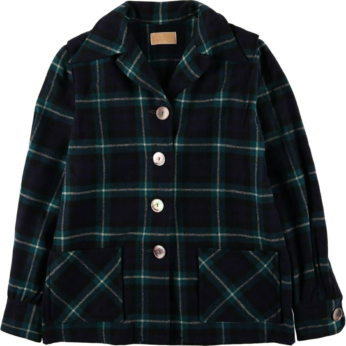 ���� 50~60'S �ڥ�ɥ�ȥ� PENDLETON �����å��� �����ץ󥫥顼 Ĺµ �����륷��� �ܥå�������� ��ǥ�����M���� ������ơ��� /eaa...