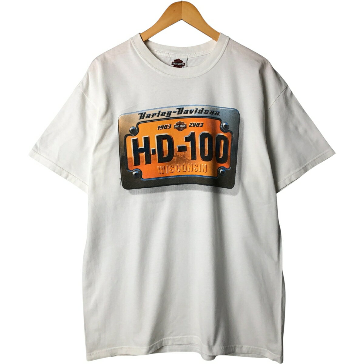 乐天商城 - 古着 00'S ハーレーダビッドソン Harley-Davidson モーターサイクル バイクTシャツ USA製 メンズL相当 /eaa584374 【中古】 【250928】 ホワイト系 春夏秋 【SS2606_30】
