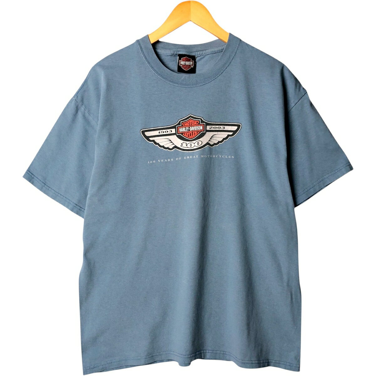 Rakuten - 古着 00'S ハーレーダビッドソン Harley-Davidson モーターサイクル バイクTシャツ メンズL相当 /eaa584397 【中古】 【250928】 ブルー系 春夏秋 【SS2606_30】