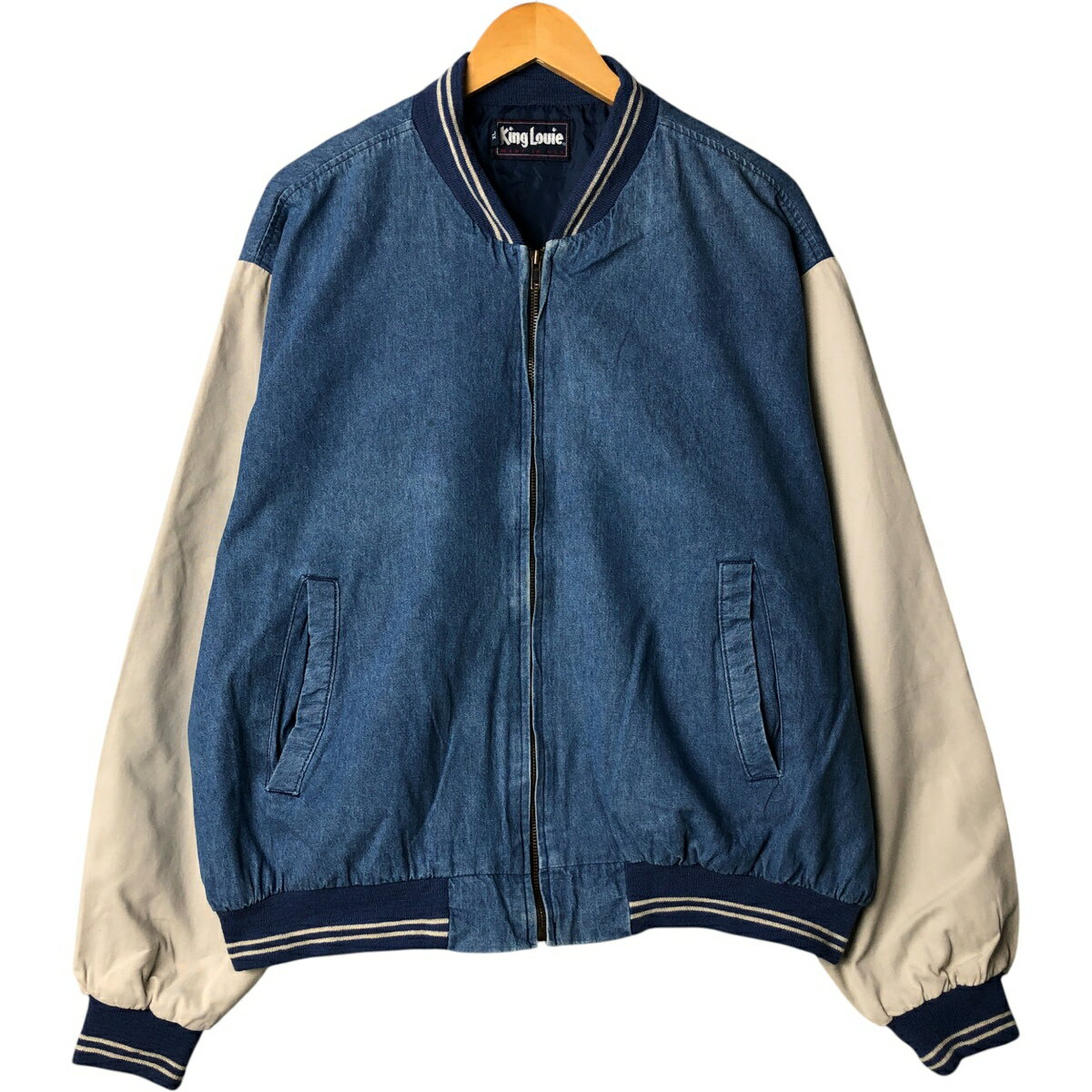 古着 80'S キングルイ King Louie デニムスタジャン バーシティジャケット USA製 メンズXL相当 ヴィンテージ /eaa584725 【中古】 【250913】