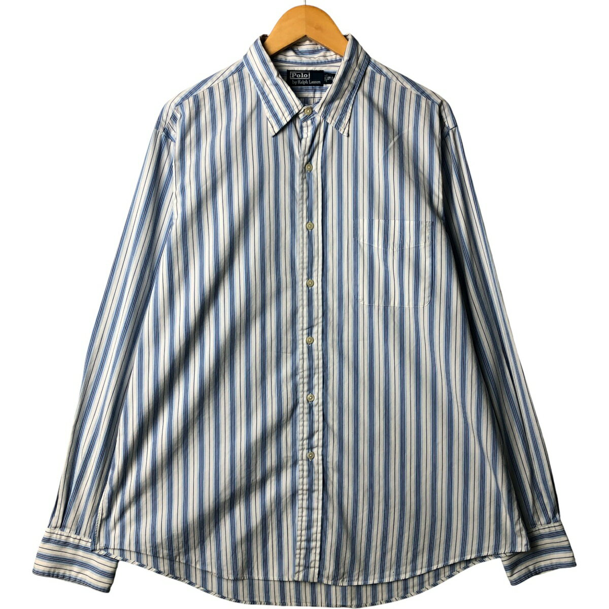 Rakuten - 古着 ラルフローレン Ralph Lauren POLO by Ralph Lauren 長袖 コットンストライプシャツ メンズXL相当 /eaa584799 【中古】 【251002】 【ss2601_10】