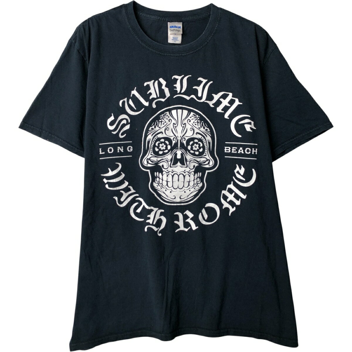 古着 ギルダン GILDAN Sublime サブライム ドクロ柄 スカル柄 バンドTシャツ バンT メンズM相当 /eaa584809 【中古】 【250919】 【NH-2508】