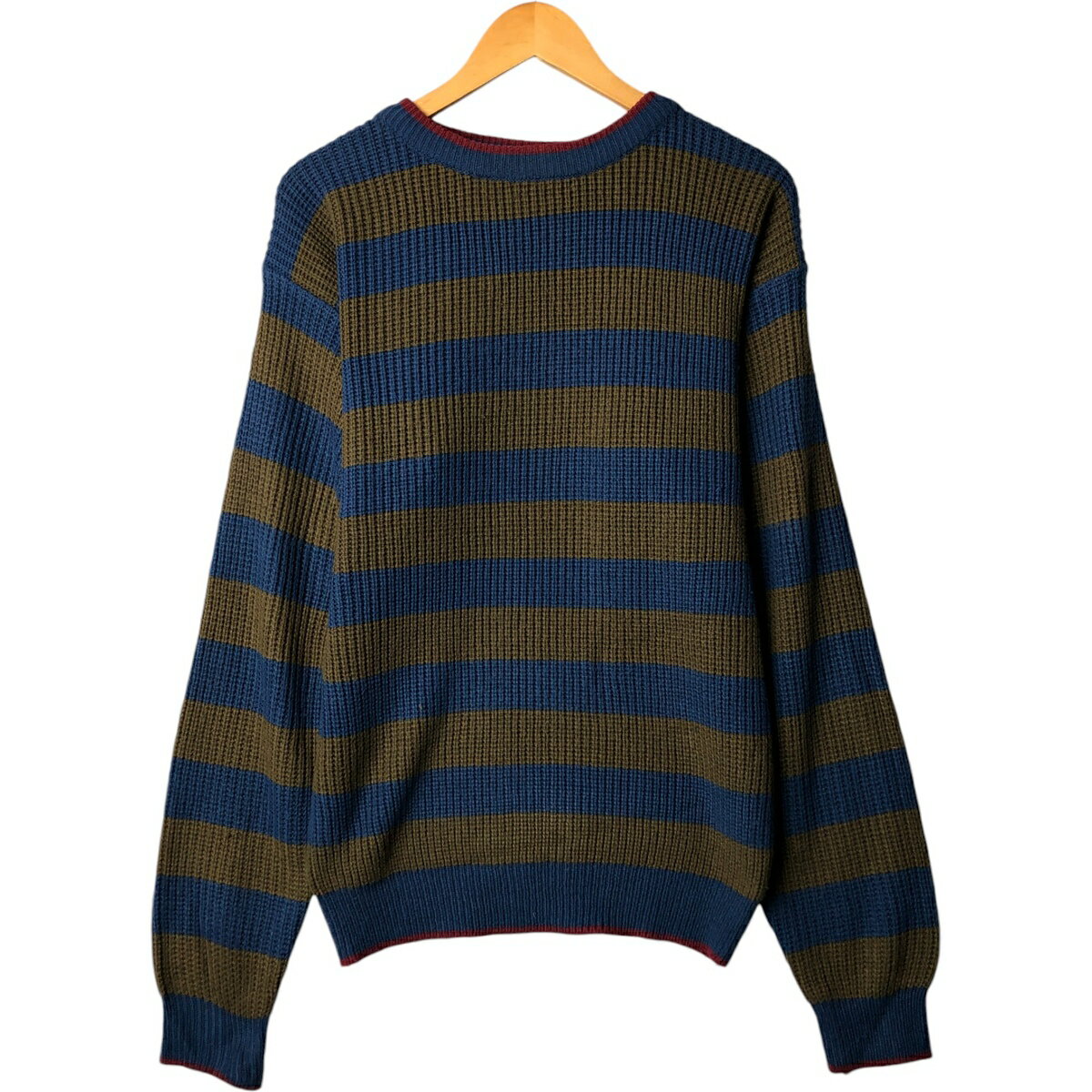 古着 TREND BASICS ボーダー柄 リブ編み アクリルニットセーター メンズM相当 /eaa584945 【中古】 【250921】 【SS2606_30