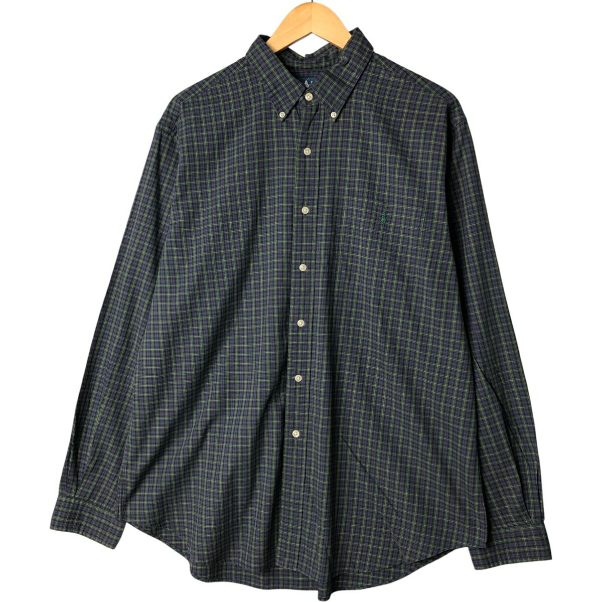樂天商城 - 古着 ラルフローレン Ralph Lauren CLASSIC FIT ブラックウォッチチェック 長袖 ボタンダウンシャツ メンズXL相当 /eaa584999 【中古】 【250920】 【ss2601_10】