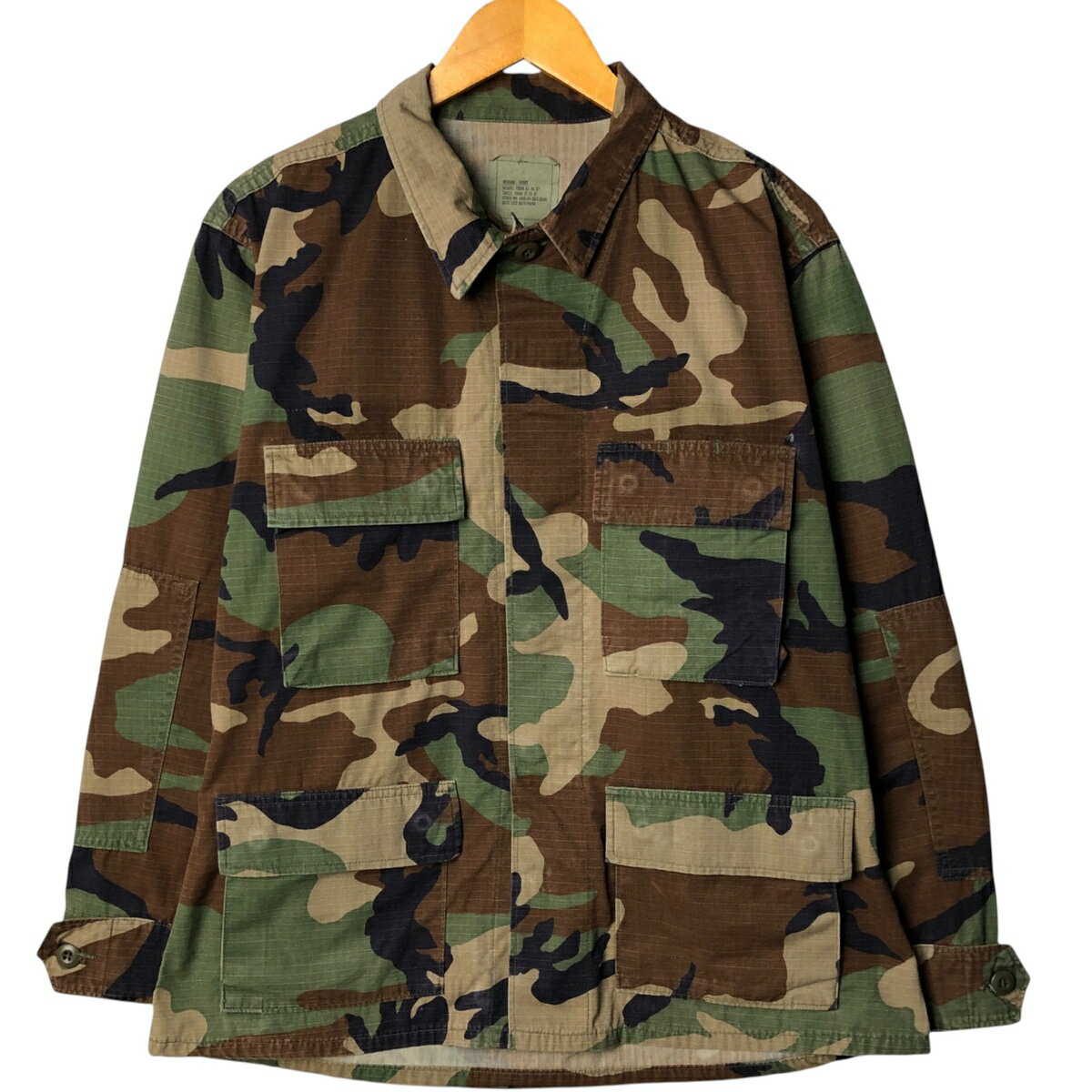 樂天商城 - 古着 90'S 米軍実品 迷彩柄 ウッドランドカモ リップストップ B.D.U ミリタリージャケット USA製 MEDIUM-SHORT メンズM相当 ヴィンテージ /eaa585135 【中古】 【251003】 【SS2606_30