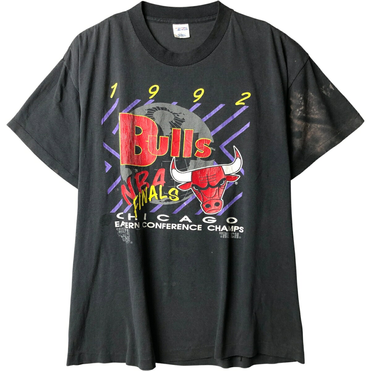 古着 90'S TRENCH NBA CHICAGO BULLS シカゴ ブルズ ロゴプリントTシャツ USA製 メ...