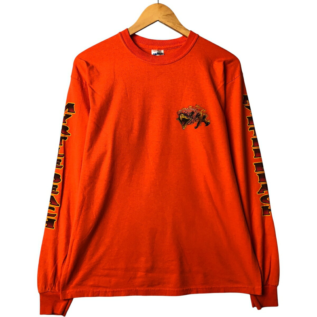 樂天商城 - 古着 ギルダン GILDAN 鷲柄 イーグル柄 ロングTシャツ ロンT メンズM相当 /eaa586521 【中古】 【251006】 【SS2603_10】 オレンジ系 春夏秋