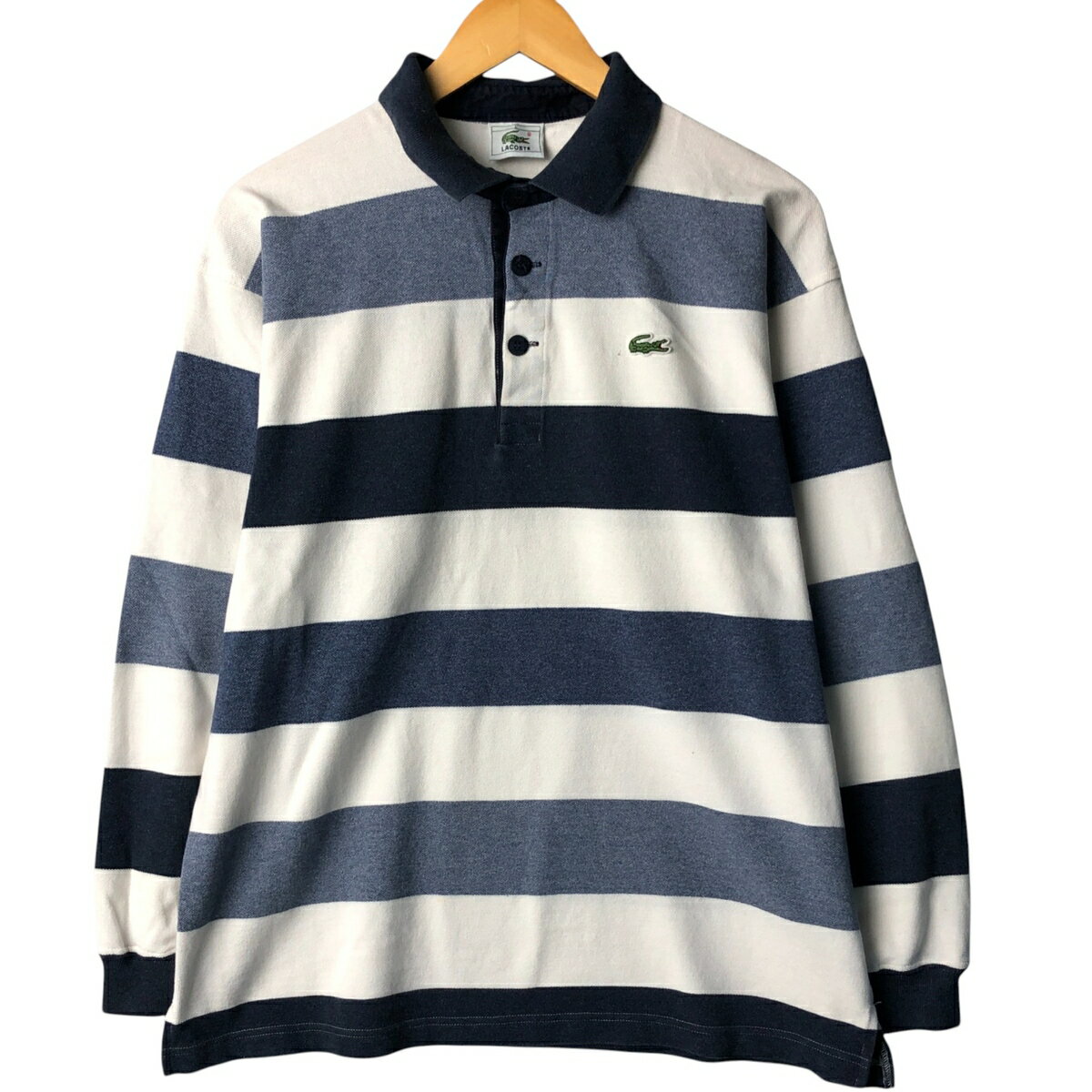 古着 ラコステ LACOSTE 長袖 ボーダー 