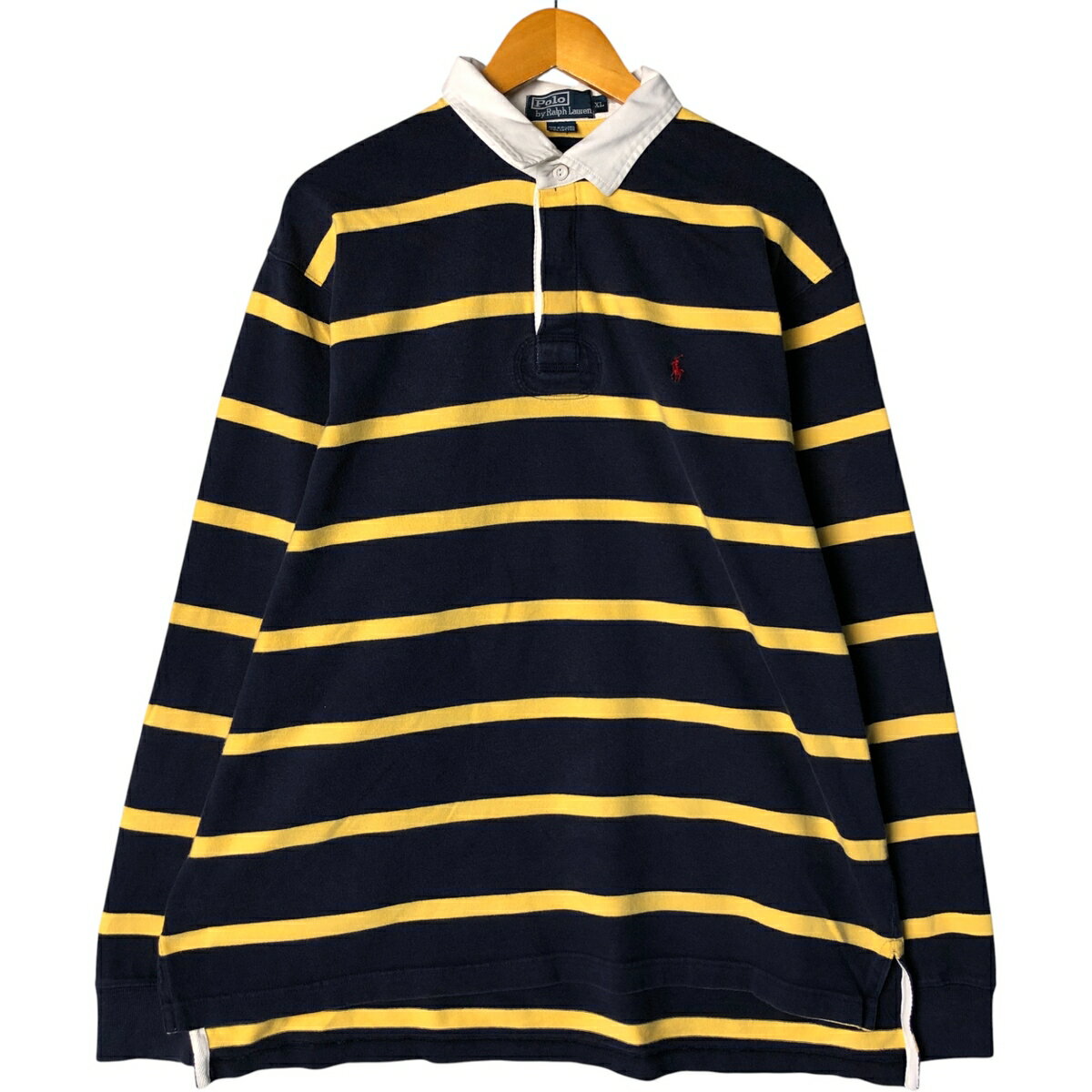 Rakuten - 古着 ラルフローレン Ralph Lauren POLO by Ralph Lauren ボーダー柄 長袖 ラガーシャツ メンズXL相当 /eaa586575 【中古】 【251006】 【SS2603_10】