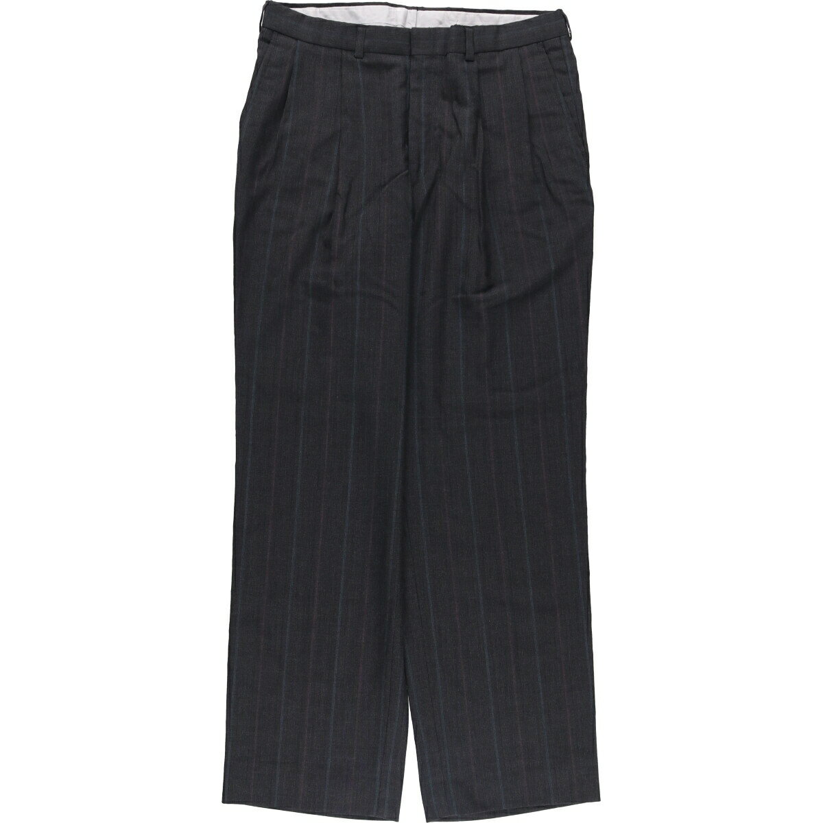 樂天商城 - 古着 80~90'S タウンクラフト TOWN CRAFT ストライプ柄 ツータック スラックスパンツ USA製 メンズw34相当 ヴィンテージ /eaa586916 【中古】 【251009】 【SS2603_10】 グレー系 春夏秋冬