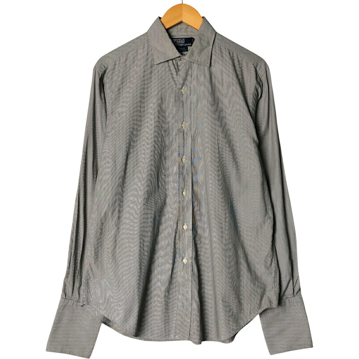 古着 ラルフローレン Ralph Lauren POLO by Ralph Lauren 長袖 ワイドカラー コットンストライプシャツ..