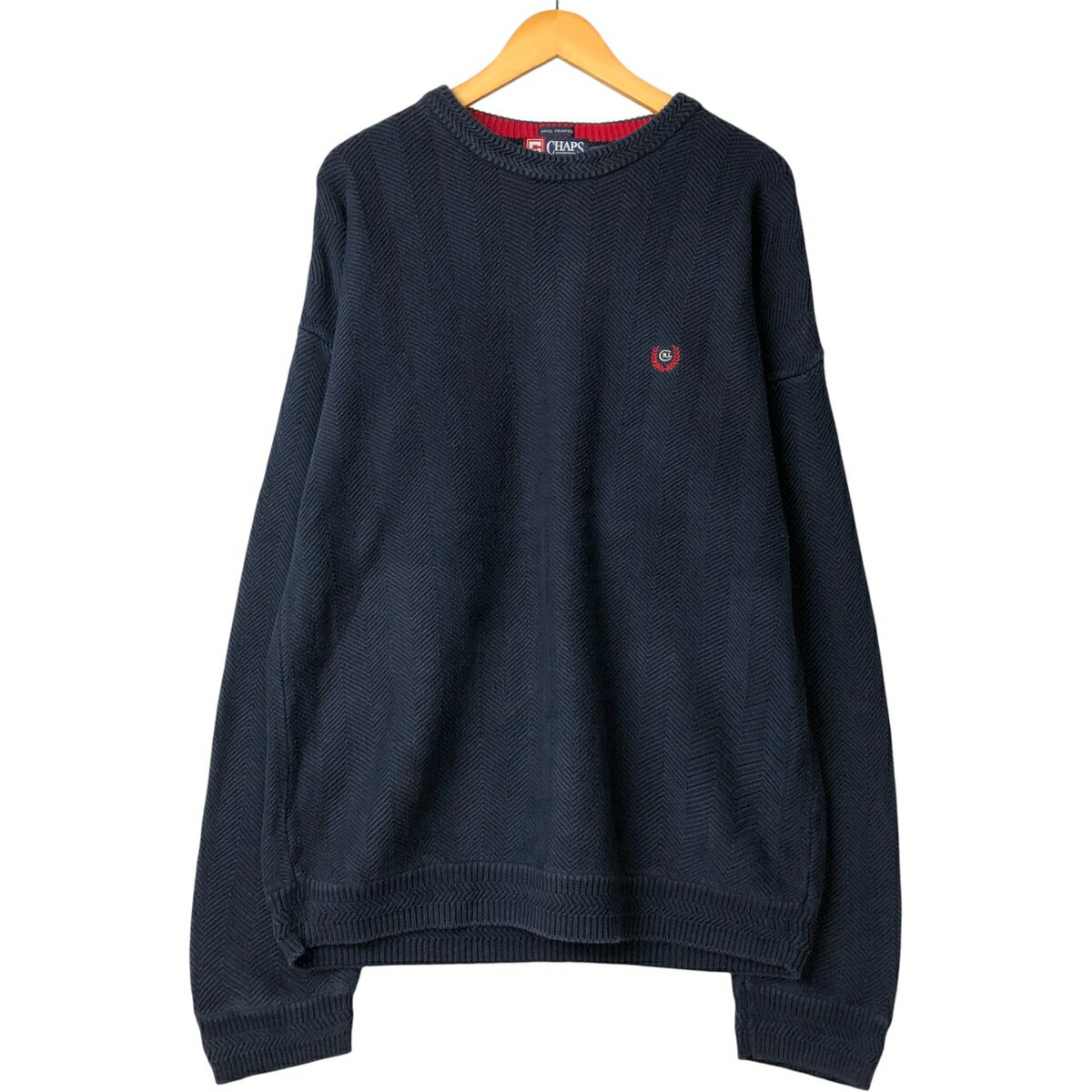 古着 ラルフローレン Ralph Lauren CHAPS チャップス ヘリンボーン コットンニットセーター メンズXL相当 /eaa587396 【中古】 【251014】 【SS2603_10】