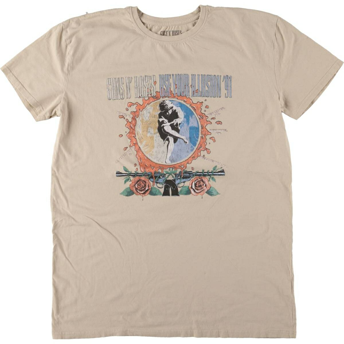 古着 GUNS N' ROSES ガンズアンドローゼズ バンドTシャツ バンT レディースL相当 /eaa587807 【中古】 【251004】 【ADEL/アデル】