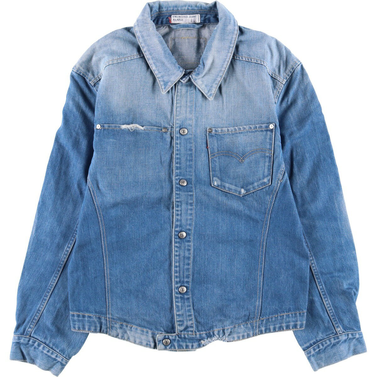 古着 00'S リーバイス Levi's ENGINEERED エンジニアード 70100-0860 ユーロモデル 立体裁断 デニムジャケット メンズXL相当 /eaa588758 【中古】 【251018】 【SS2603_10】 ブルー系 春秋冬