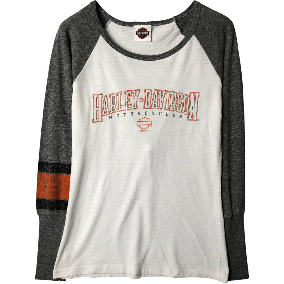 古着 ハーレーダビッドソン Harley-Davidson モーターサイクル ロングTシャツ ロンT レディースS相当 /..