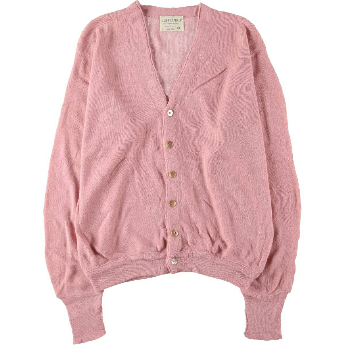 古着 70~80'S JEFFLINK アクリルニットカーディガン USA製 メンズL相当 ヴィンテージ /eaa588853 【中..
