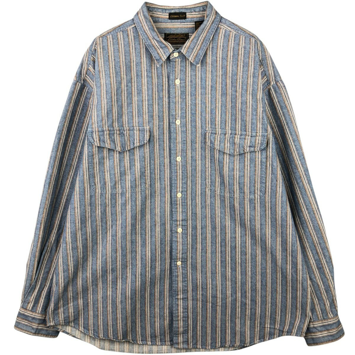 Rakuten - 古着 80~90'S エディーバウアー Eddie Bauer 長袖 ストライプシャツ メンズXL相当 ヴィンテージ /eaa589067 【中古】 【251017】 【NH-2508】 【SS2603_10】