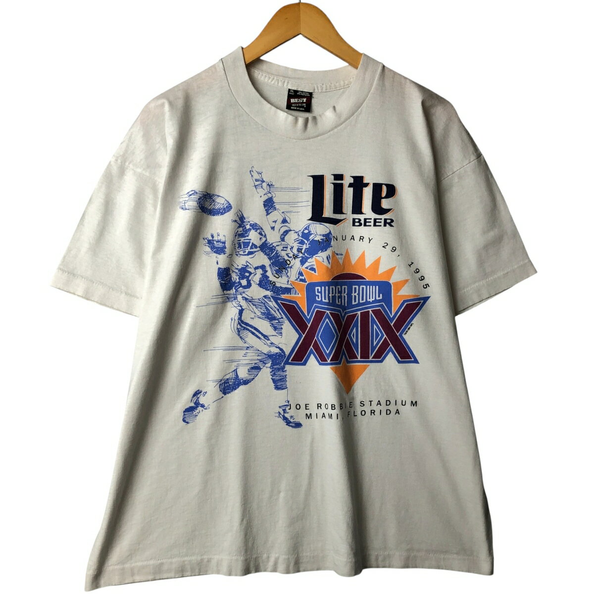 古着 90'S フルーツオブザルーム FRUIT OF THE LOOM BEST SUPER BOWL XXIX スーパーボウル スポーツプリントTシャツ USA製 メンズXL相当 ヴィンテージ /eaa589427 【中古】 【251013】 【SS2603_10】