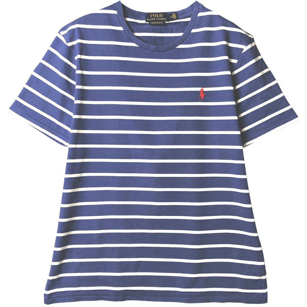 古着 ラルフローレン Ralph Lauren POLO RALPH LAUREN CUSTOM SLIM FIT 半袖 ボーダーTシャツ メンズM相当 /eaa589446 【中古】 【2510..
