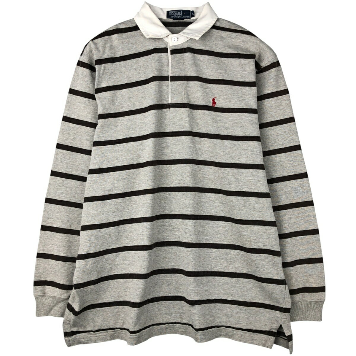 古着 ラルフローレン Ralph Lauren POLO by Ralph Lauren ボーダー柄 長袖 ラガーシャツ メンズL相当 /eaa589599 【中古】 【251016】